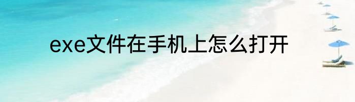 exe文件在手机上怎么打开