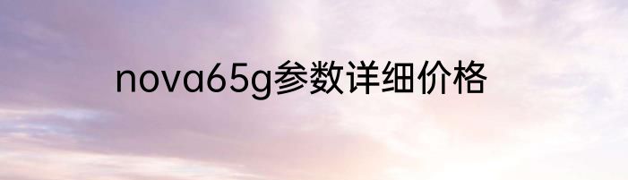 nova65g参数详细价格