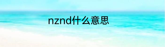 nznd什么意思