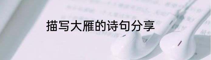描写大雁的诗句分享