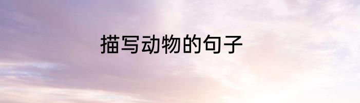 描写动物的句子