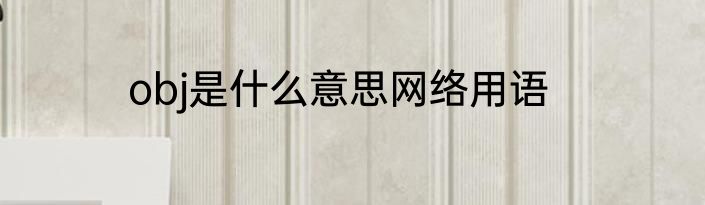obj是什么意思网络用语