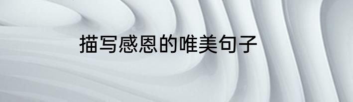 描写感恩的唯美句子