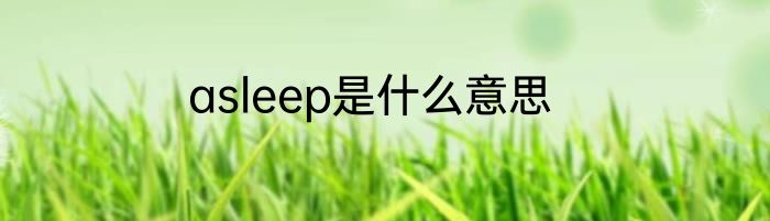 asleep是什么意思