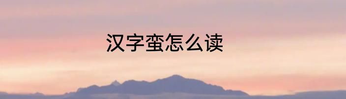 汉字蛮怎么读