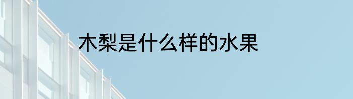 木梨是什么样的水果