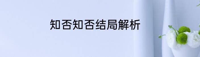 知否知否结局解析