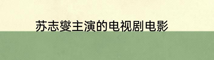 苏志燮主演的电视剧电影