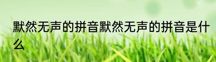 默然无声的拼音默然无声的拼音是什么
