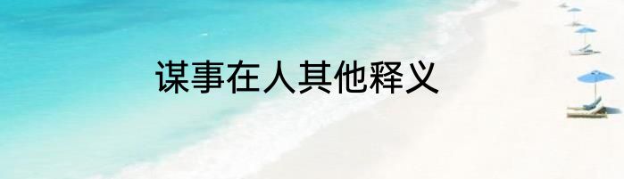 谋事在人其他释义