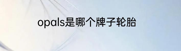 opals是哪个牌子轮胎