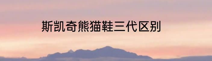 斯凯奇熊猫鞋三代区别
