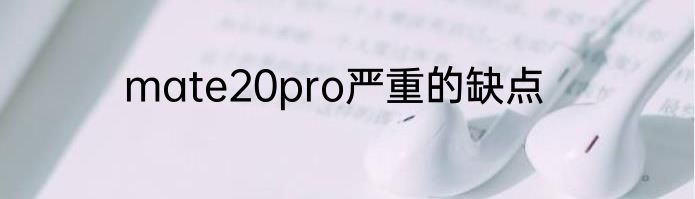 mate20pro严重的缺点