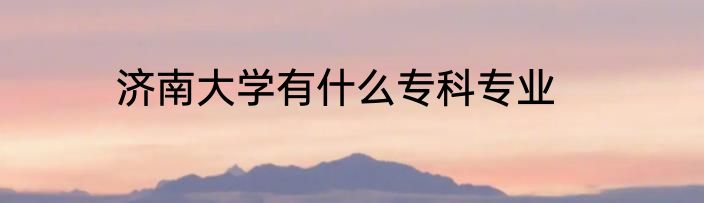 济南大学有什么专科专业