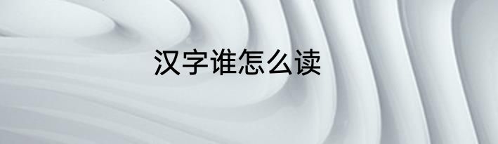 汉字谁怎么读