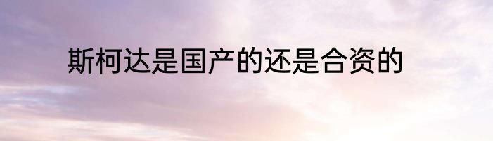 斯柯达是国产的还是合资的