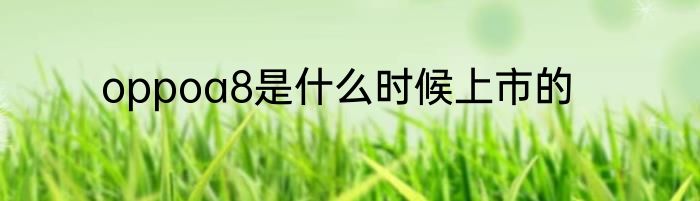 oppoa8是什么时候上市的
