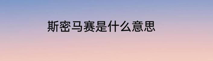 斯密马赛是什么意思