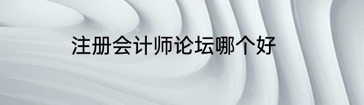 注册会计师论坛哪个好