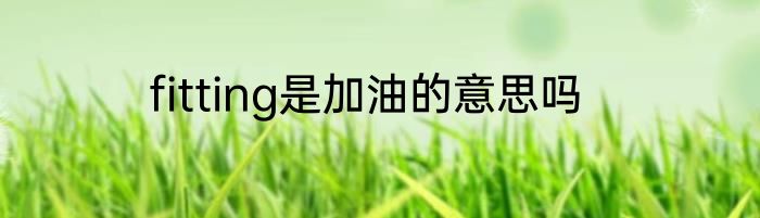 fitting是加油的意思吗