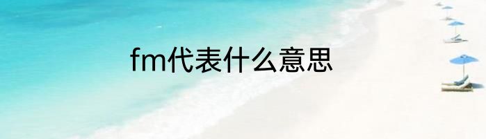fm代表什么意思