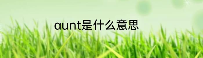 aunt是什么意思