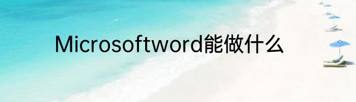 Microsoftword能做什么