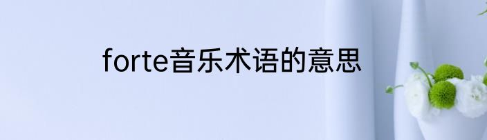forte音乐术语的意思