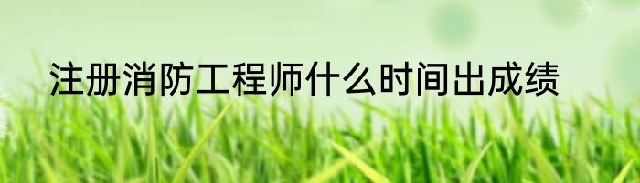 注册消防工程师什么时间出成绩