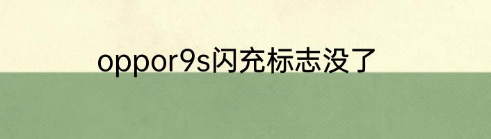 oppor9s闪充标志没了
