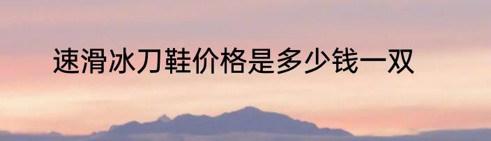 速滑冰刀鞋价格是多少钱一双