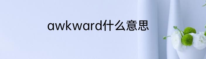 awkward什么意思