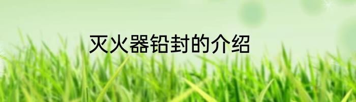 灭火器铅封的介绍