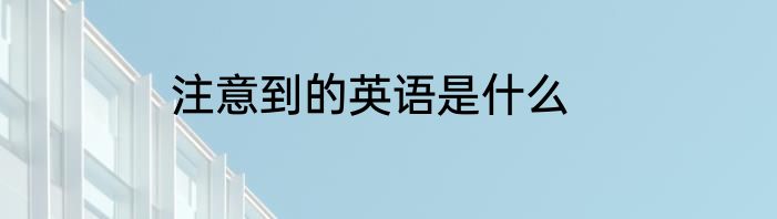 注意到的英语是什么