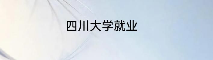 四川大学就业