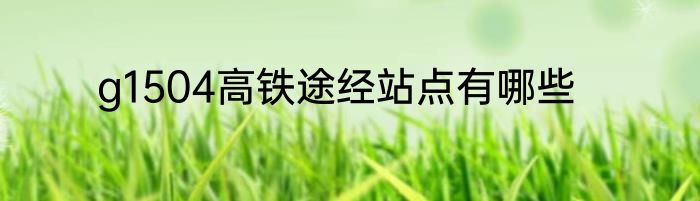 g1504高铁途经站点有哪些
