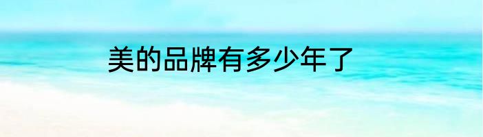 美的品牌有多少年了