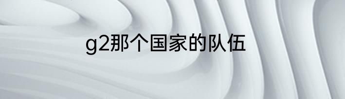 g2那个国家的队伍