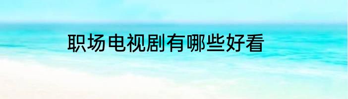职场电视剧有哪些好看
