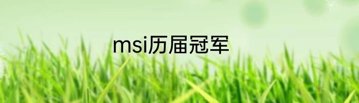 msi历届冠军