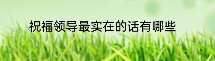 祝福领导最实在的话有哪些