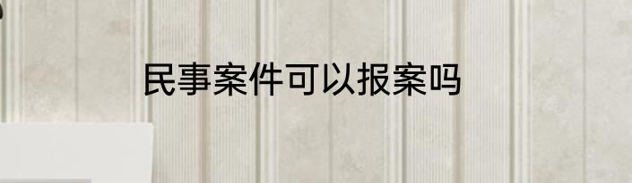 民事案件可以报案吗