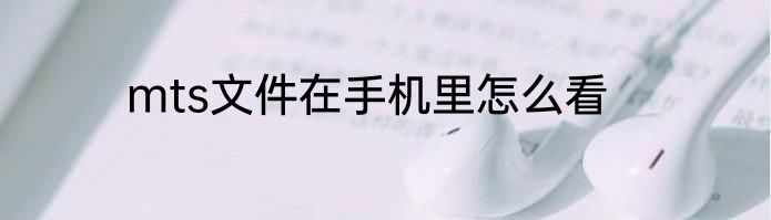mts文件在手机里怎么看