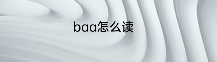 baa怎么读