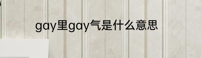 gay里gay气是什么意思
