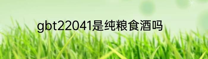 gbt22041是纯粮食酒吗