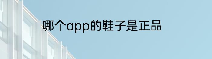 哪个app的鞋子是正品