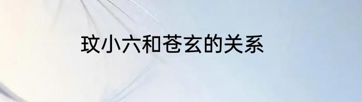 玟小六和苍玄的关系