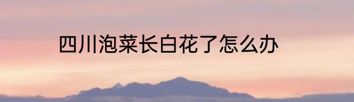 四川泡菜长白花了怎么办