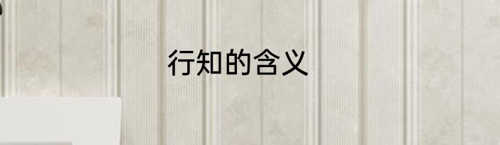 行知的含义